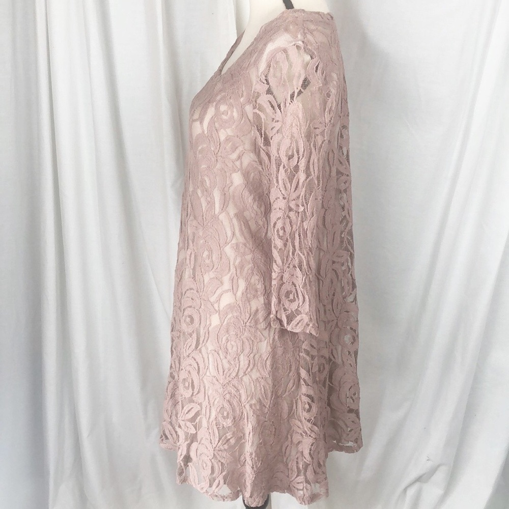 Anthropologie Puella Cottagecore Fairy Floral Lace Feminine Shift  Dress Size M - Picture 3 of 7